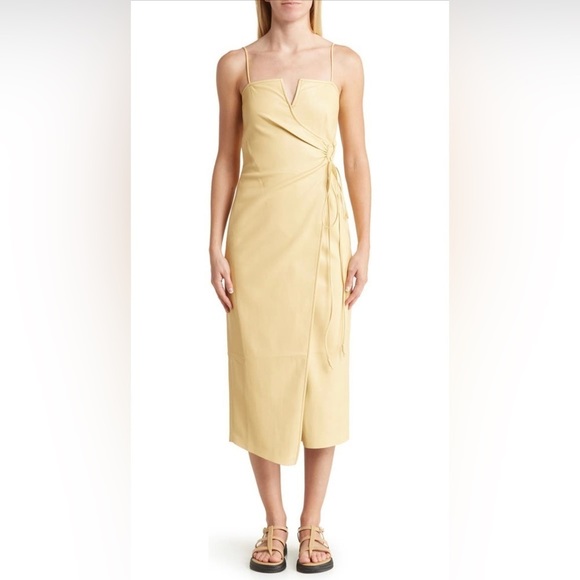 Nanushka Anubi Margarine Wrap Midi Dress - Picture 1 of 6